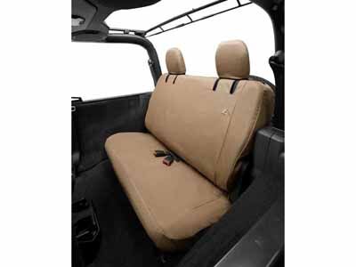 Bestop 29292-04 Wrangler Seat Covers For 2018-2023 Wrangler JL 2-Dr Rear Premium Vinyl Fabric Tan / Bestop 29292-04 Seat Cover