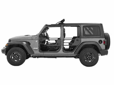 Bestop 51741-01 Element Doors Jeep '20-26 Gladiator '18-26 Wrangler JL 4-Door Rear Matte Black / Bestop 51741-01 Tube Door