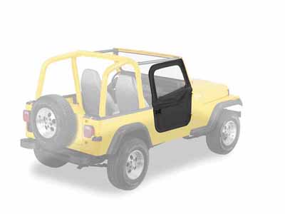 Bestop 51783-01 Jeep-Doors Full 2-Piece Fabric-Doors For 1980-1986 CJ7 Clear Vinyl Black Fabric Pair / Bestop 51783-01 Soft Fabric Door