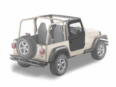 Bestop 51789-35 Full 2-Piece Fabric-Doors For 1997-2006 Wrangler TJ Clear Vinyl Black Pair / Bestop 51789-35 Soft Fabric Door