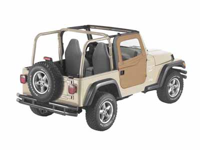 Bestop 51789-37 Full 2-Piece Fabric-Doors For 1997-2006 Wrangler TJ Clear Vinyl Spice Fabric Pair / Bestop 51789-37 Soft Fabric Door