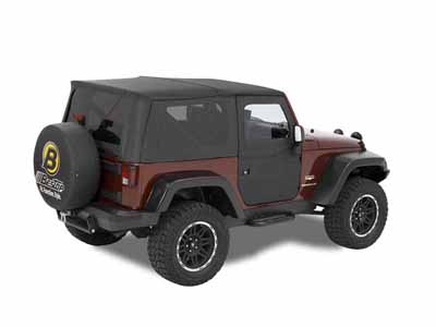 Bestop 51798-35 Full 2-Piece Fabric-Doors For 2007-2018 Wrangler JK Clear Vinyl Front Black Pair / Bestop 51798-35 Soft Fabric Door