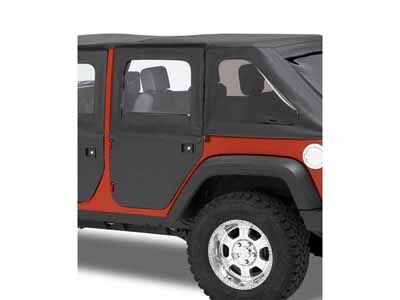 Bestop 51799-35 Full 2-Piece Fabric-Doors For 2007-2018 Wrangler JK Clear Vinyl Rear Black Pair / Bestop 51799-35 Soft Fabric Door