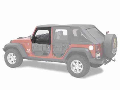 Bestop 51805-35 HighRock 4x4 Element Upper Fabric Half-Doors For 2007-2018 Wrangler JK Front Pair / Bestop 51805-35 Half Door