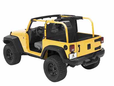 Bestop 80031-35 Standard Windjammer For Jeep 2018-Current Wrangler JL 2 Door Black Diamond / Bestop 80031-35 Cab Curtain