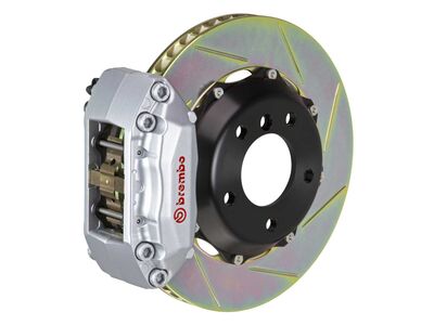 Brembo 1A2.6014A3 GT Silver 4-Piston Front Big Brake Kit 328mm TY1 Slotted 2003-2008 Hyundai Tiburon / Brembo 1A2.6014A3 4-Piston Front Big Brake Kit