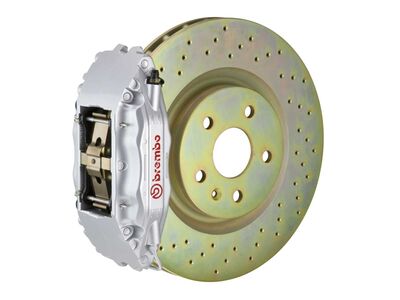Brembo 1B4.7001A3 GT Silver 4-Piston Front Brake Kit 332mm Drilled 1991-1997 BMW 5/M5/6/7/8-Series / Brembo 1B4.7001A3 4-Piston Front Big Brake Kit