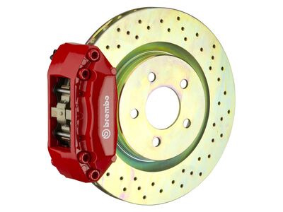 Brembo 1F4.6001A2 GT Red 4-Piston Front Big Brake Kit 320mm Drilled for 1992-08 BMW / Brembo 1F4.6001A2 4-Piston Front Big Brake Kit