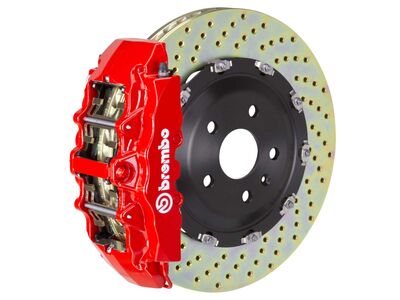 Brembo 1G1.9018A2 GT Red 8-Piston Front Big Brake Kit 380mm Drilled for 2004-2011 BMW 5/6-Series / Brembo 1G1.9018A2 8-Piston Front Big Brake Kit