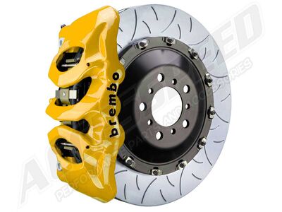 Brembo 1T3.9015A5 GT 380mm Yellow 6-Piston Front Big Brake Kit TY3 Slotted for 2008-2011 Porsche 997 / Brembo 1T3.9015A5 6-Piston Front Big Brake Kit