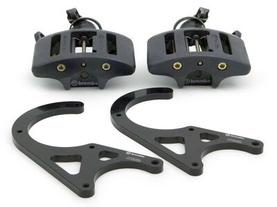 Brembo 2D0.6002A1 GT Black 1-Piston Hand Brake Kit 328mm Drilled for 2000-2002 Audi S4/RS4 / Brembo 2D0.6002A1 1-Piston Hand Brake Kit