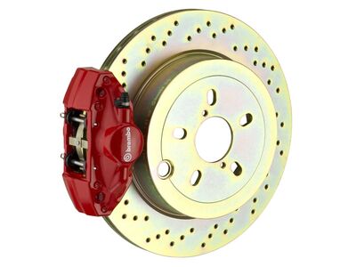 Brembo 2E4.5002A2 GT Red 2-Piston Rear Brake Kit 316mm Drilled 2008-2014 WRX, 2010-2014 Legacy 2.5i / Brembo 2E4.5002A2 2-Piston Rear Big Brake Kit