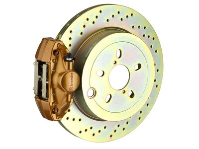Brembo 2E4.5002A4 GT Gold 2-Piston Rear Brake Kit 316mm Drilled 2008-2014 WRX, 2010-2014 Legacy 2.5i / Brembo 2E4.5002A4 2-Piston Rear Big Brake Kit