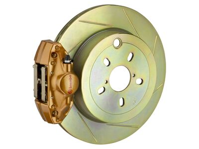 Brembo 2E5.5001A4 GT Gold 2-Piston Rear Big Brake Kit 316mm TY1 Slotted for 2002-2007 Impreza, WRX / Brembo 2E5.5001A4 2-Piston Rear Big Brake Kit