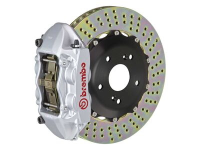 Brembo 2P1.8034A3 GT Silver 4-Piston Rear Big Brake Kit 345mm Drilled for 2008-2009 Mercedes CLK63 / Brembo 2P1.8034A3 4-Piston Rear Big Brake Kit