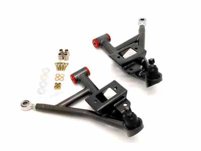 BMR AA002H Lower A-Arms, Adjustable With Poly/Rod End Combo, Black Hammertone for 1993-2002 F-Body / BMR AA002H Adjustable Lower A-Arms