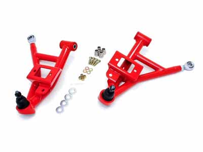 BMR AA002R Lower A-Arms, Adjustable With Poly/Rod End Combo, Red for 1993-2002 F-Body / BMR AA002R Adjustable Lower A-Arms