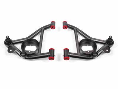 BMR AA011H Lower A-Arms, Non-Adj With Polyurethane Bushings, Black Hammertone for 1978-1987 G-Body / BMR AA011H Non-Adjustable Lower A-Arms