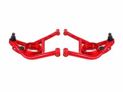 BMR AA014R Lower A-Arms, Non-Adj W/Polyurethane Bushings, Red for 1970-1981 F-Body, 1975-1979 X-Body / BMR AA014R Non-Adjustable Lower A-Arms