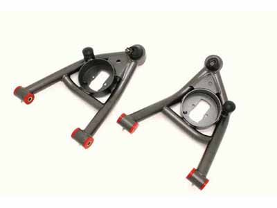 BMR AA016H Lower A-Arms, Non-Adj With Polyurethane Bushings, Black Hammertone for 1964-1972 A-Body / BMR AA016H Non-Adjustable Lower A-Arms