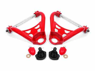 BMR AA017R Upper A-Arms, Non-Adjustable With Poly Bushings, Stock Spindles, Red for 1964-1972 A-Body / BMR AA017R Non-Adjustable Upper A-Arms