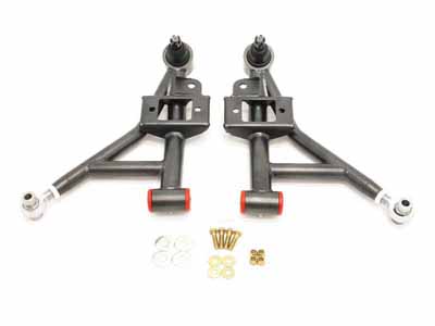 BMR AA020H Lower A-Arms, Adj With Poly/Rod End Combo, 1" Drop, Black Hammertone for 1993-2002 F-Body / BMR AA020H Adjustable Lower A-Arms