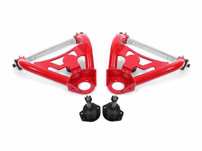 BMR AA028R Upper A-Arms, Pro-Touring, Tall Ball Joint, Delrin Bushings, Red for 1964-1972 A-Body / BMR AA028R Upper A-Arms