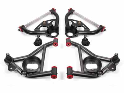 BMR AA030H A-Arm Kit, Upper (AA012H) And Lower (AA011H), Black Hammertone for 1978-1987 G-Body / BMR AA030H Upper & Lower A-Arm Kit