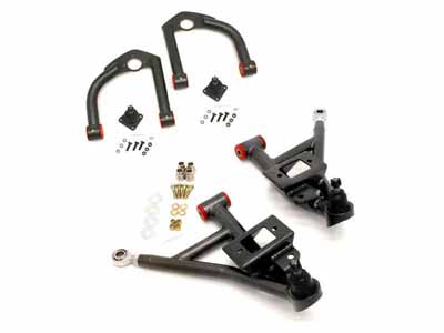 BMR AA032H A-Arm Kit, Upper (AA001H) And Lower (AA002H), Black Hammertone for 1993-2002 F-Body / BMR AA032H Upper & Lower A-Arm Kit