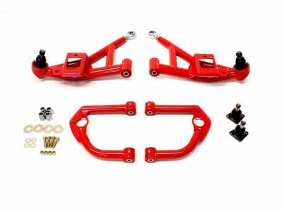 BMR AA032R A-Arm Kit, Upper (AA001R) And Lower (AA002R), Red for 1993-2002 F-Body / BMR AA032R Upper & Lower A-Arm Kit