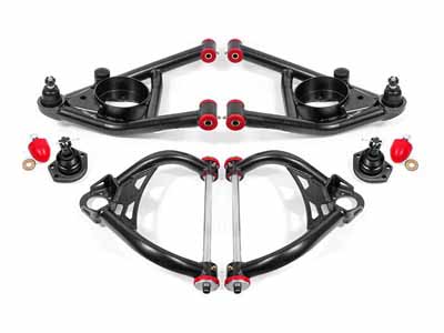 BMR AA033H A-Arm Kit, Upper (AA017H) And Lower (AA016H), Black Hammertone for 1964-1972 A-Body / BMR AA033H Upper & Lower A-Arm Kit