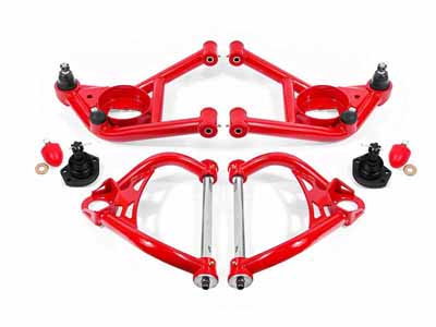 BMR AA033R A-Arm Kit, Upper (AA017R) And Lower (AA016R), Red for 1964-1972 A-Body / BMR AA033R Upper & Lower A-Arm Kit