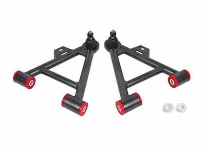 BMR AA035H Lower A-Arms, Coilover, Non-Adjust, Poly, Std Ball Joint, Black for 1979-1993 Mustang / BMR AA035H Non-Adjustable Lower A-Arms