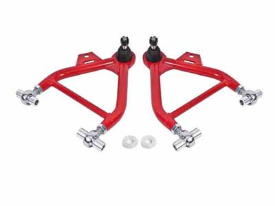 BMR AA036R Lower A-Arms, Coilover, Adjust, Rod End, Std Ball Joint, Red for 1979-1993 Mustang / BMR AA036R Adjustable Lower A-Arms