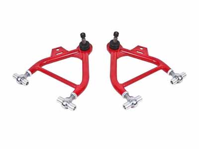 BMR AA039R Lower A-Arms, Coilover, Adjust, Rod End, Tall Ball Joint, Red for 1979-1993 Mustang / BMR AA039R Adjustable Lower A-Arms