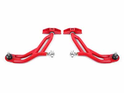 BMR AA751R Lower A-Arms, Adj, Delrin/Rod End, 18mm Std Ht Ball Joint, Red for 2005-2009 Mustang / BMR AA751R Adjustable Lower A-Arms