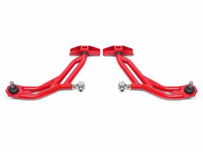 BMR AA755R Lower A-Arms, Adj, Delrin/Rod End, 19mm Std Ht Ball Joint, Red for 2010-2014 Mustang / BMR AA755R Adjustable Lower A-Arms