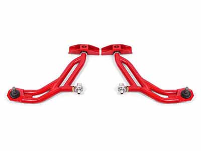 BMR AA757R Lower A-Arms, Adj, Delrin/Rod End, 19mm Tall Ball Joint, Red for 2010-2014 Mustang / BMR AA757R Adjustable Lower A-Arms