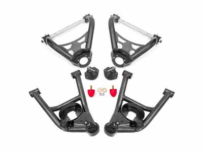 BMR AAK401H A-Arm Kit, Upper AAU401H And Lower AAL401H, Black Hammertone for 1964-1972 A-Body / BMR AAK401H Upper & Lower A-Arm Kit