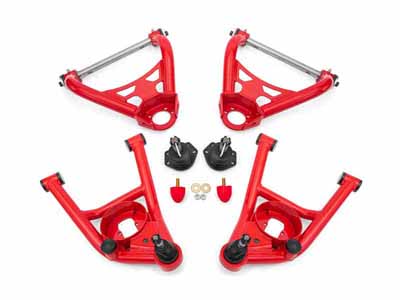 BMR AAK402R A-Arm Kit, Upper AA028R And Lower AAL401R, Red for 1964-1972 A-Body / BMR AAK402R Upper & Lower A-Arm Kit