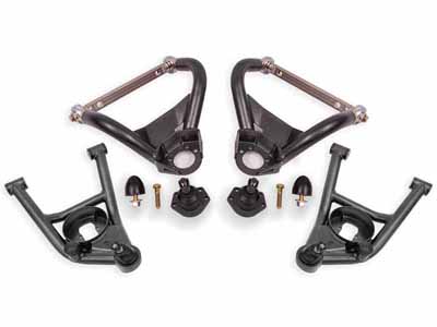 BMR AAK404H A-Arm Kit, Upper AAU403H And Lower AAL401H, Black Hammertone for 1964-1972 A-Body / BMR AAK404H Upper & Lower A-Arm Kit