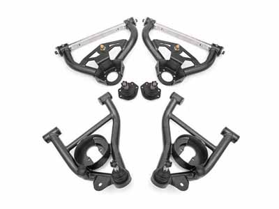 BMR AAK462H A-Arm Kit, Upper AAU462H And Lower AAL461H, Black Hammertone for 1978-1987 G-Body / BMR AAK462H Upper & Lower A-Arm Kit