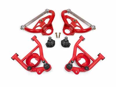 BMR AAK464R A-Arm Kit, Upper AAU463R And Lower AAL461R, Red for 1978-1987 G-Body / BMR AAK464R Upper & Lower A-Arm Kit
