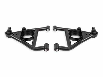 BMR AAL316H Lower A-Arms, Delrin, Std Ball Joint, Rear Bump Stops, Black, 67-69 F-Body, 68-74 X-Body / BMR AAL316H Lower A-Arms with Delrin Bushings