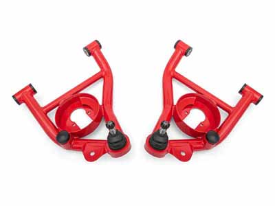 BMR AAL461R Lower A-Arms, Delrin Bushings, Std Ball Joint, Red for 1978-1987 G-Body / BMR AAL461R Lower A-Arms with Delrin Bushings