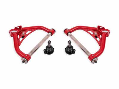 BMR AAU322R Upper A-Arms, Non-Adj, Delrin, 0.5" Tall Ball Joint, Red, 1970-81 F-Body, 1975-79 X-Body / BMR AAU322R Non-Adjustable Upper A-Arms