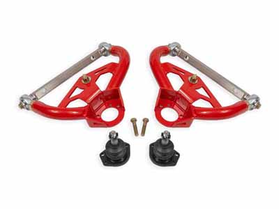 BMR AAU463R Upper A-Arms, Adjustable, Standard Ball Joint, Red for 1978-1987 G-Body / BMR AAU463R Adjustable Upper A-Arms