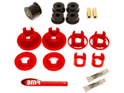 BMR BK020 Rear Cradle Bushing Kit, Street Version (BK001, BK016), Black / Red for 2010-2011 Camaro / BMR BK020 Cradle Bushing Kit