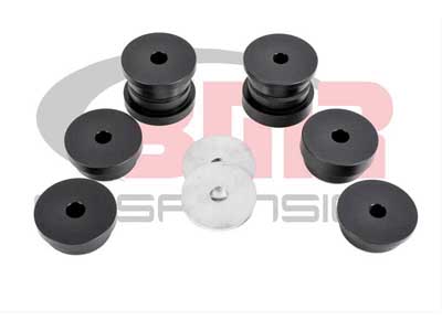BMR BK048 Bushing Kit, Rear Cradle, Delrin, Black for 2015-2026 Mustang S550/S650 / BMR BK048 Rear Cradle Bushing Kit