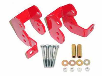 BMR CAB002R Control Arm Relocation Brackets, Bolt-on, Red for 1982-2002 F-Body / BMR CAB002R Control Arm Reinforcement Brackets